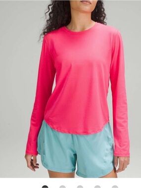 Lululemon High-Neck Run and Train Long Sleeve Lip Gloss Pink Size 4 LW3GQPS